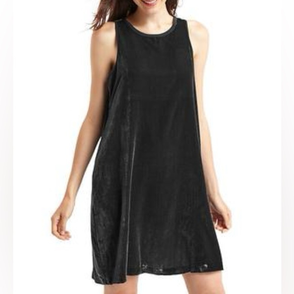 NWT Old Navy black Velvet dress sleeveless size XL minimalist goth grunge